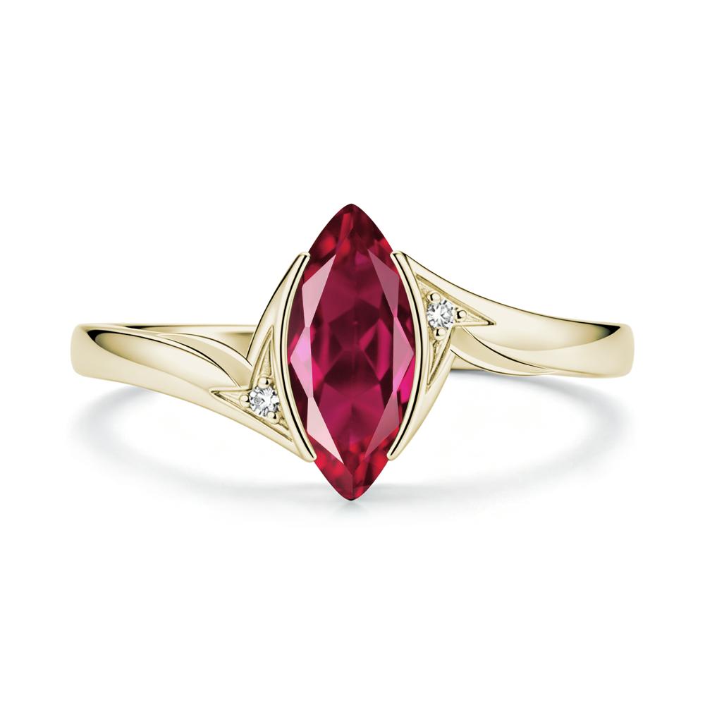 Marquise Cut Green Moissanite Tension Ring - LUO Jewelry #gemstone_Ruby