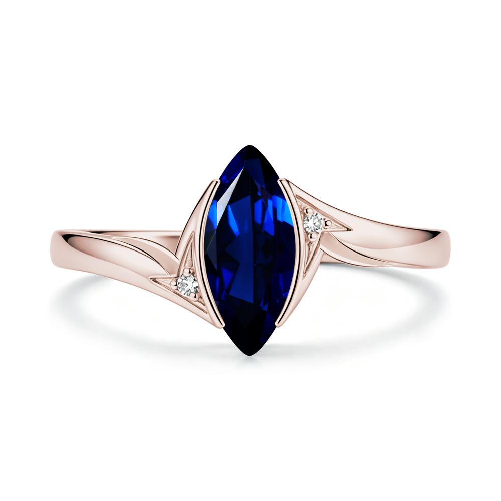 Marquise Cut Green Moissanite Tension Ring - LUO Jewelry #gemstone_Sapphire