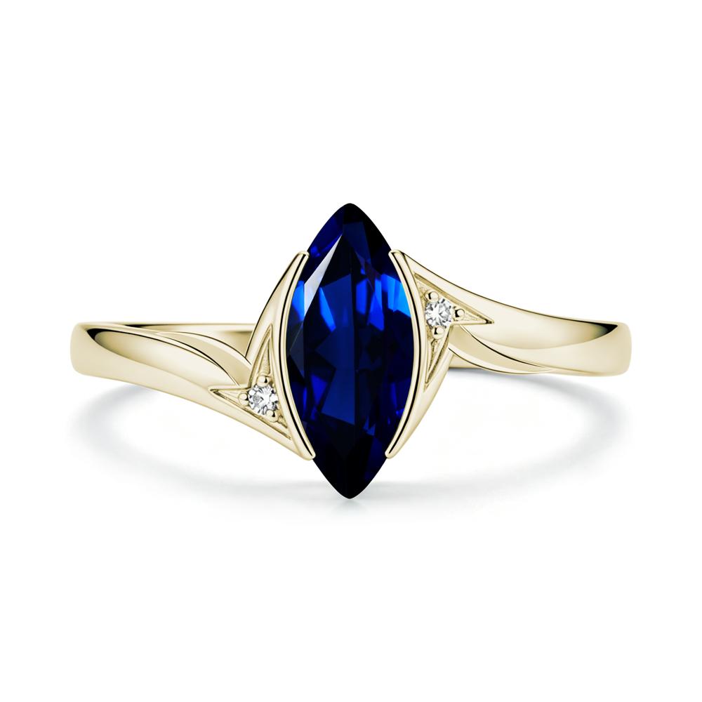 Marquise Cut Green Moissanite Tension Ring - LUO Jewelry #gemstone_Sapphire