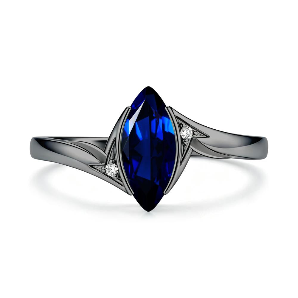 Marquise Cut Green Moissanite Tension Ring - LUO Jewelry #gemstone_Sapphire