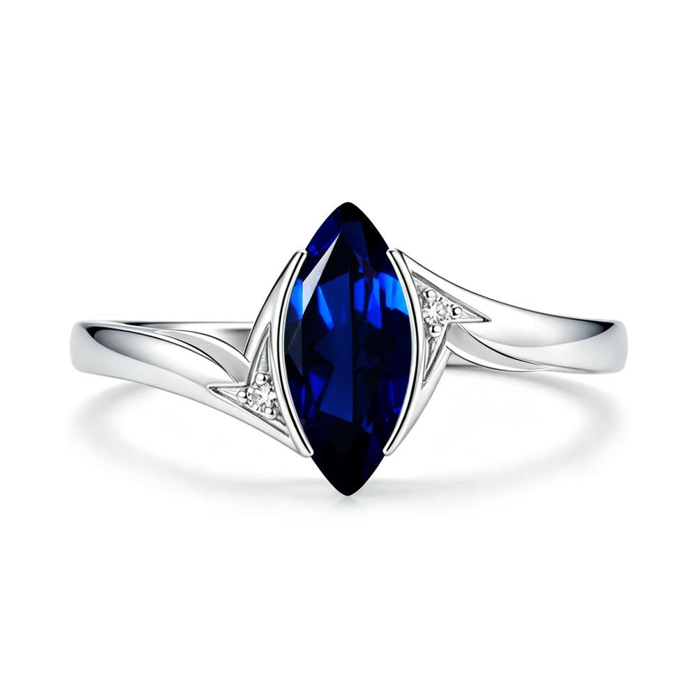 Marquise Cut Green Moissanite Tension Ring - LUO Jewelry #gemstone_Sapphire