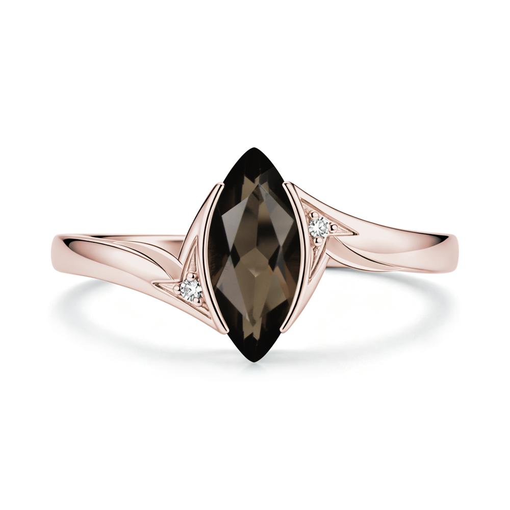 Marquise Cut Green Moissanite Tension Ring - LUO Jewelry #gemstone_Smoky Quartz