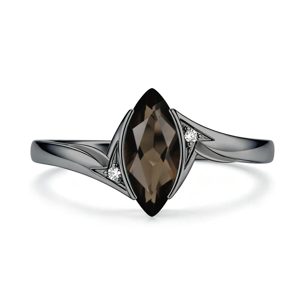Marquise Cut Green Moissanite Tension Ring - LUO Jewelry #gemstone_Smoky Quartz