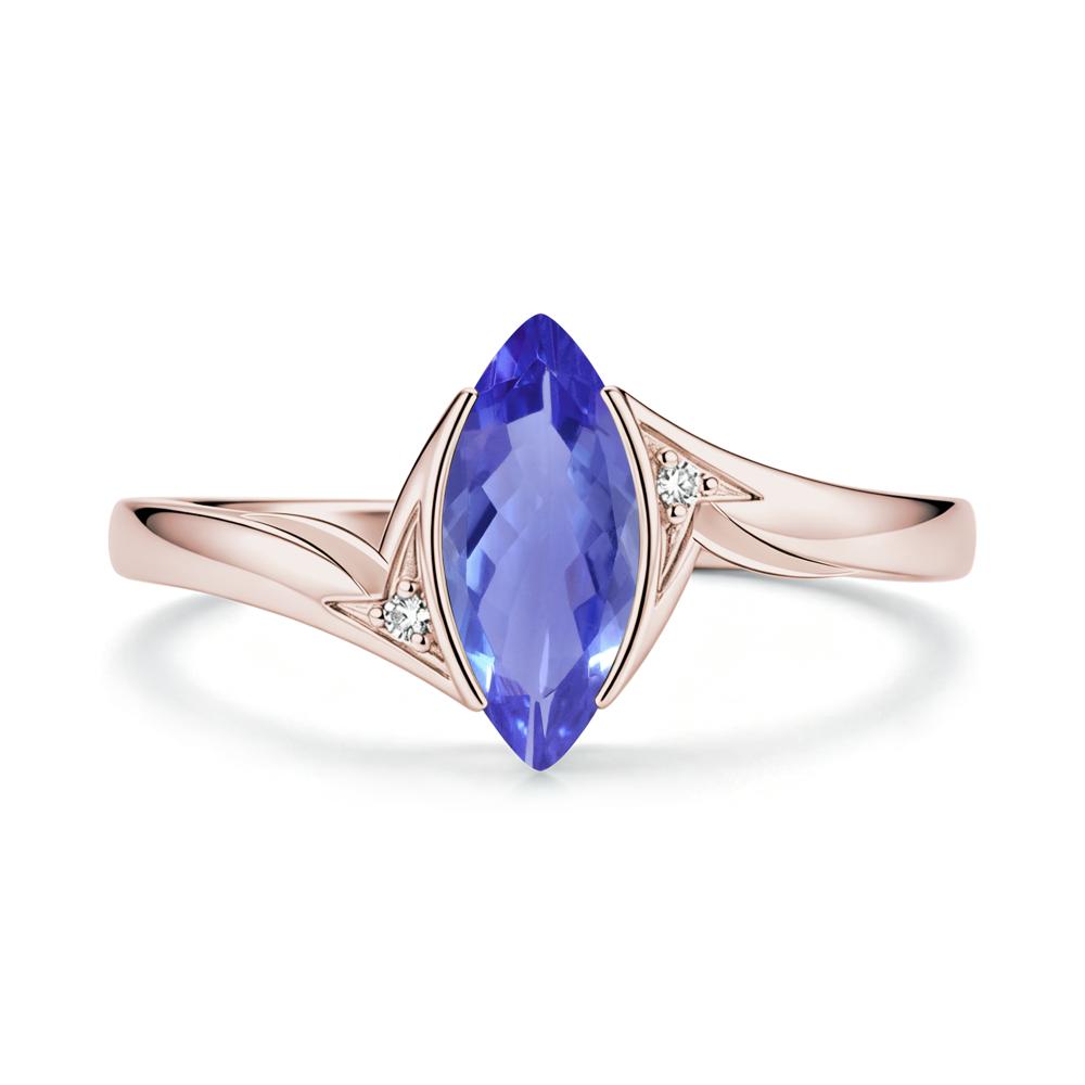 Marquise Cut Green Moissanite Tension Ring - LUO Jewelry #gemstone_Tanzanite