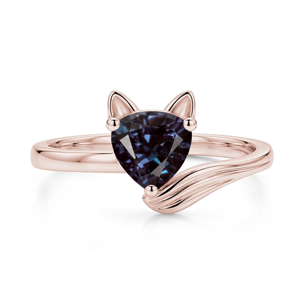 Trillion Cut Sapphire Fox Ring - LUO Jewelry #gemstone_Alexandrite
