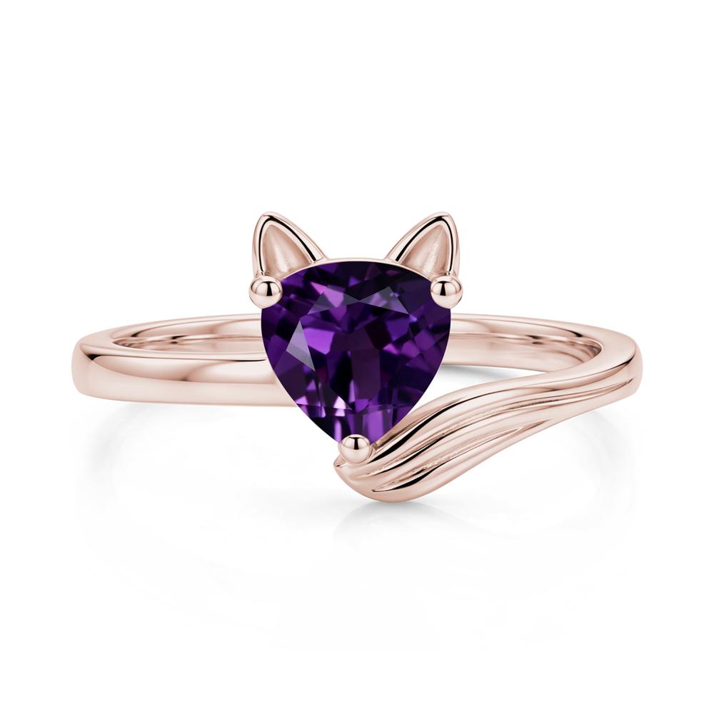 Trillion Cut Sapphire Fox Ring - LUO Jewelry #gemstone_Amethyst
