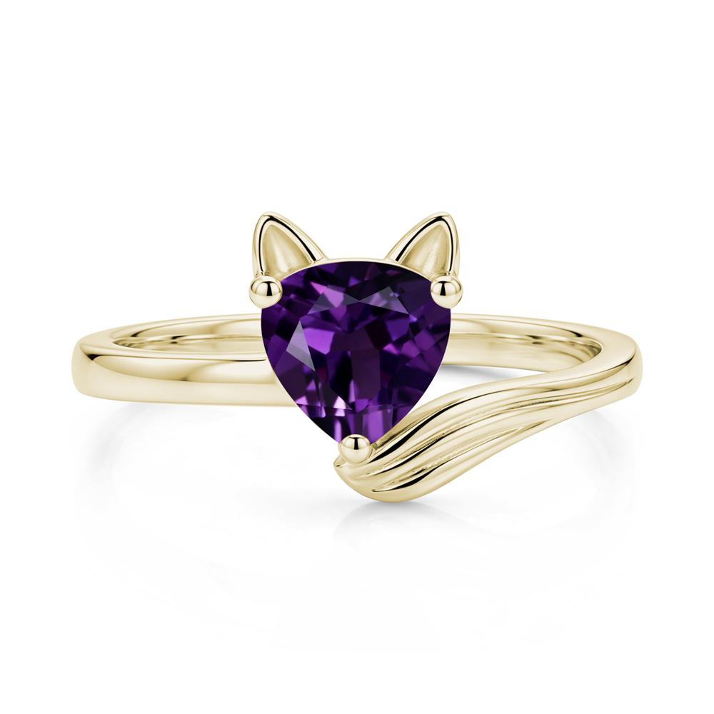 Trillion Cut Sapphire Fox Ring - LUO Jewelry #gemstone_Amethyst