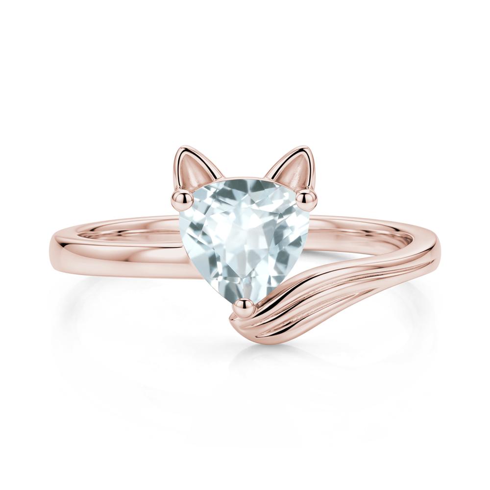 Trillion Cut Sapphire Fox Ring - LUO Jewelry #gemstone_Aquamarine