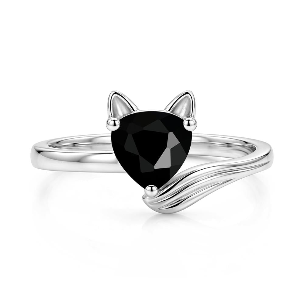 Trillion Cut Sapphire Fox Ring - LUO Jewelry #gemstone_Black Spinel