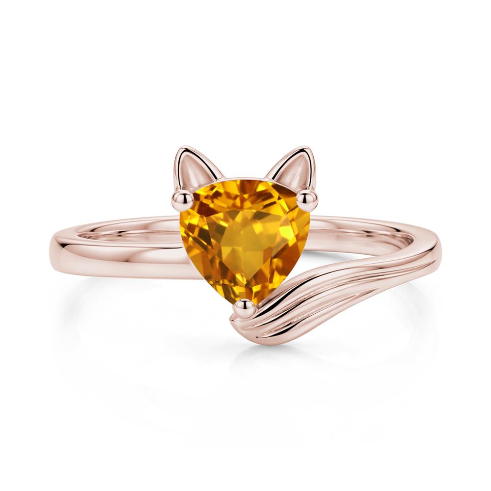 Trillion Cut Sapphire Fox Ring - LUO Jewelry #gemstone_Citrine