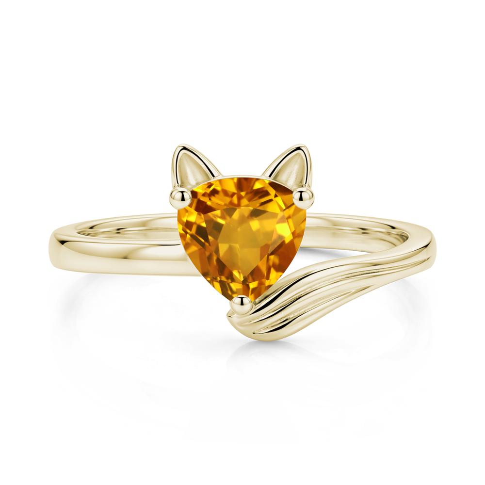 Trillion Cut Sapphire Fox Ring - LUO Jewelry #gemstone_Citrine