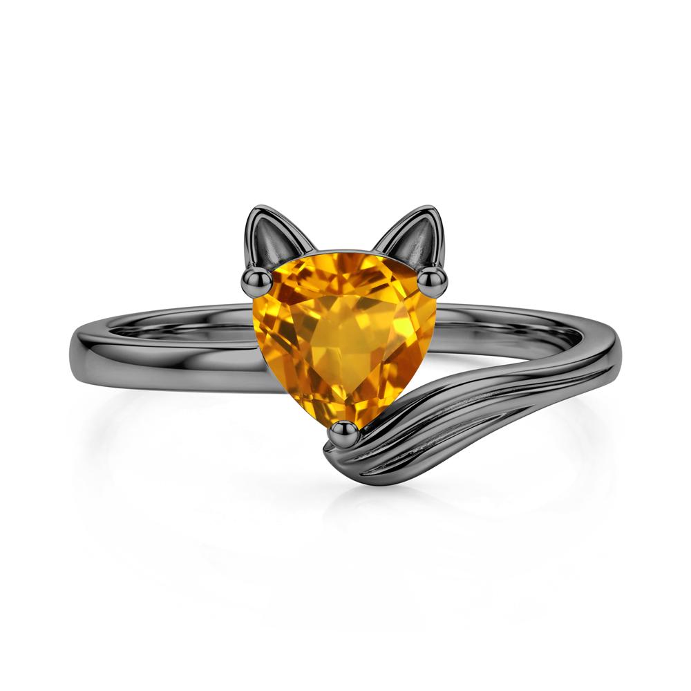 Trillion Cut Sapphire Fox Ring - LUO Jewelry #gemstone_Citrine