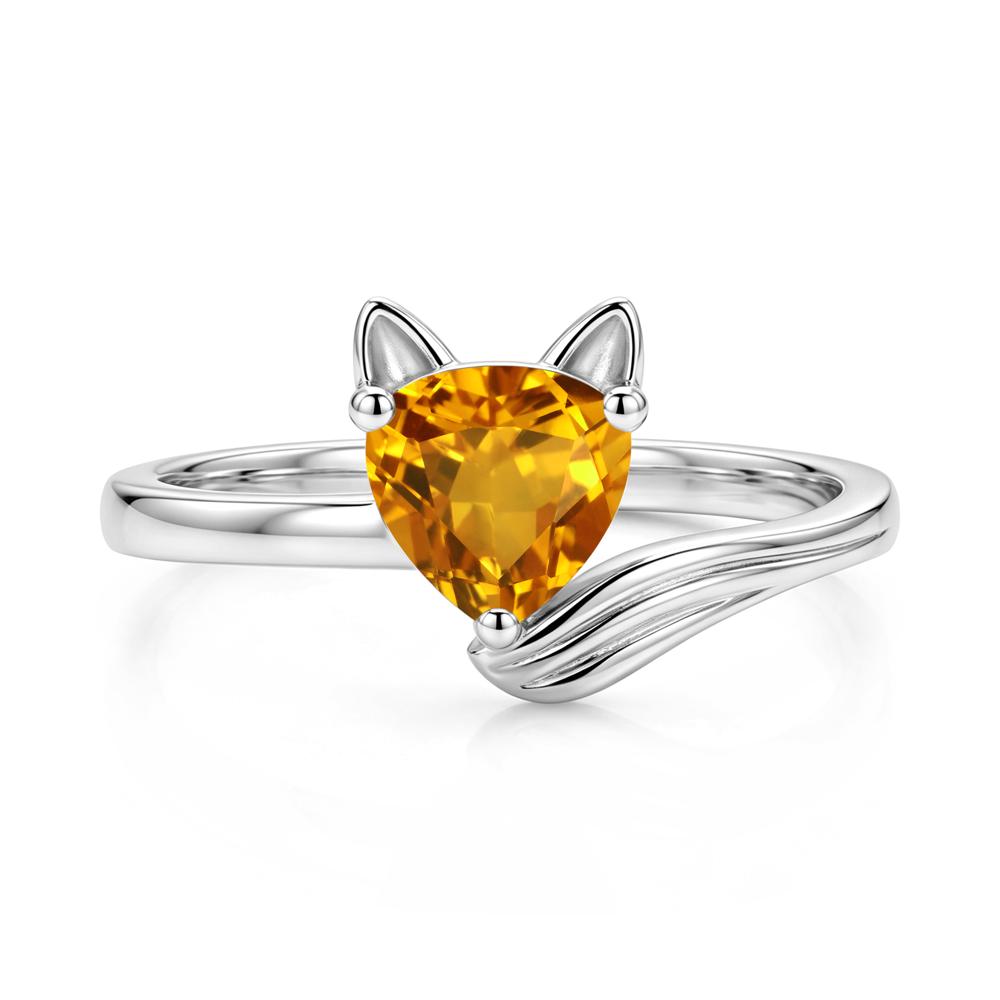 Trillion Cut Sapphire Fox Ring - LUO Jewelry #gemstone_Citrine
