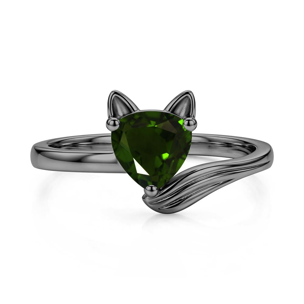 Trillion Cut Sapphire Fox Ring - LUO Jewelry #gemstone_Diopside