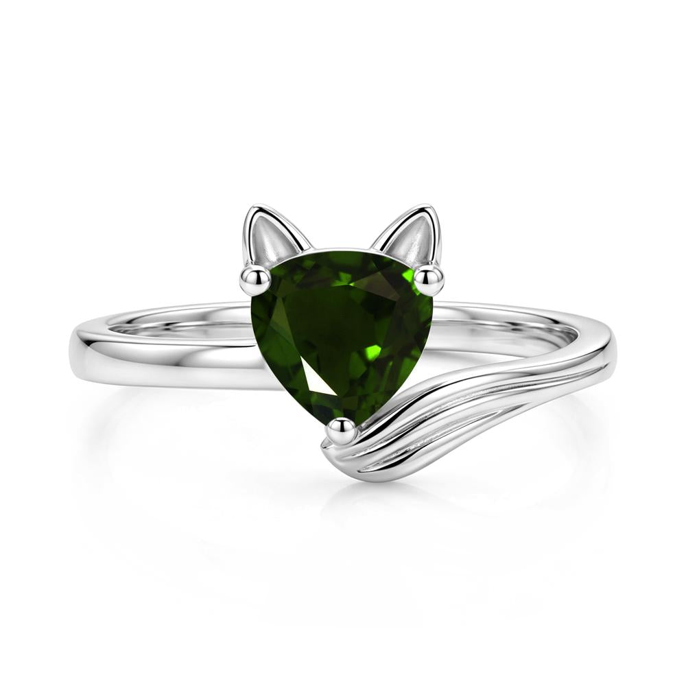 Trillion Cut Sapphire Fox Ring - LUO Jewelry #gemstone_Diopside