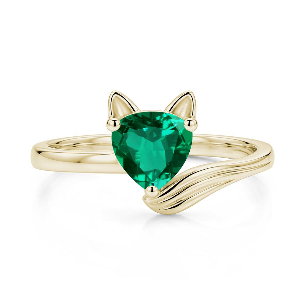 Trillion Cut Sapphire Fox Ring - LUO Jewelry #gemstone_Emerald