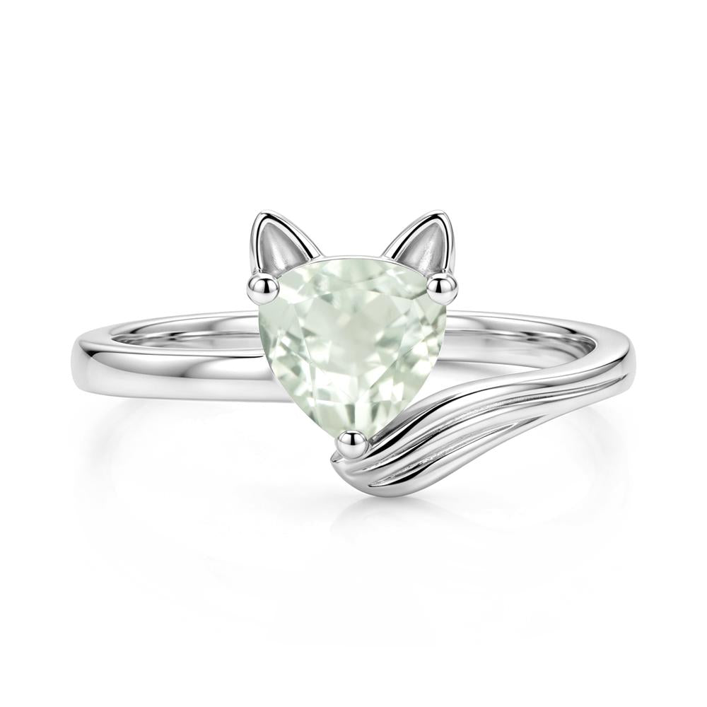 Trillion Cut Sapphire Fox Ring - LUO Jewelry #gemstone_Green Amethyst