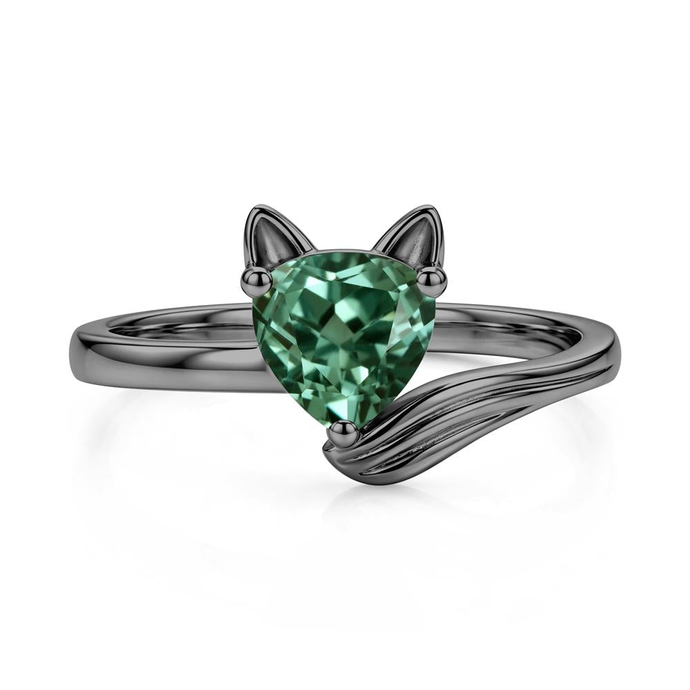 Trillion Cut Sapphire Fox Ring - LUO Jewelry #gemstone_Green Sapphire