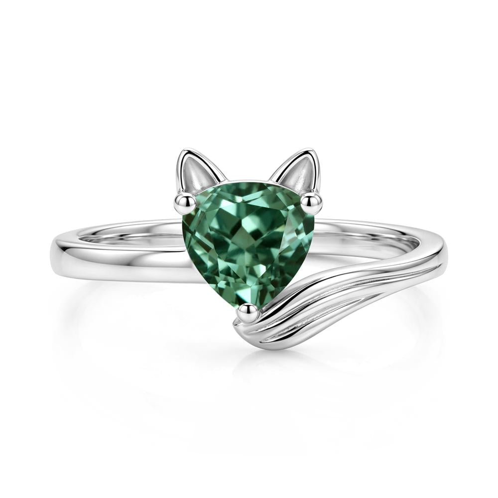 Trillion Cut Sapphire Fox Ring - LUO Jewelry #gemstone_Green Sapphire