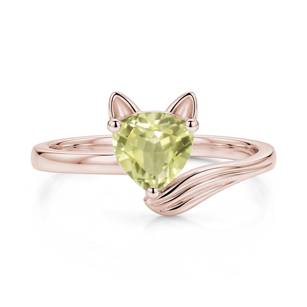 Trillion Cut Sapphire Fox Ring - LUO Jewelry #gemstone_Lemon Quartz