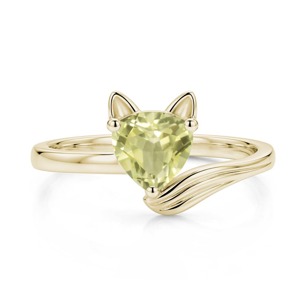Trillion Cut Sapphire Fox Ring - LUO Jewelry #gemstone_Lemon Quartz