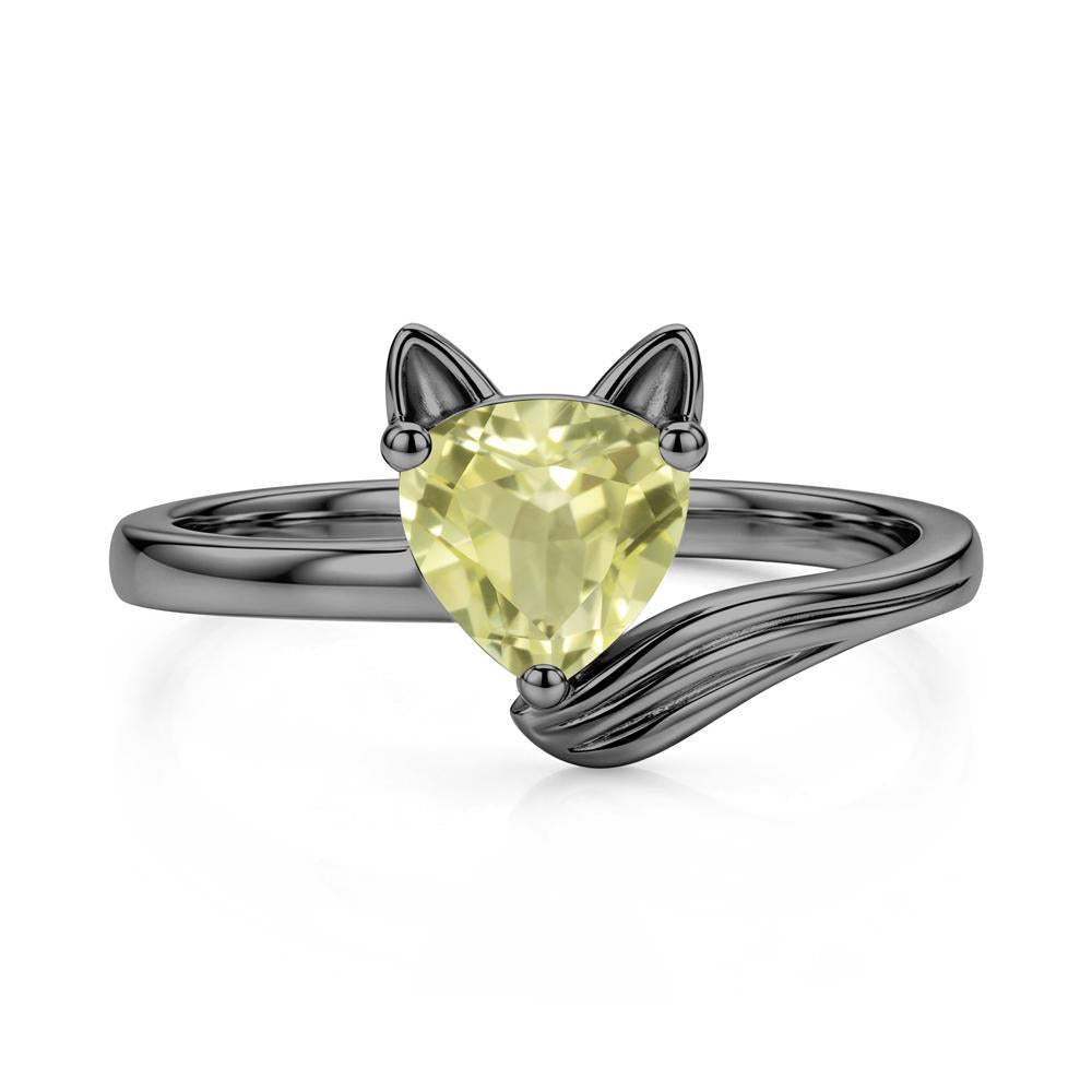 Trillion Cut Sapphire Fox Ring - LUO Jewelry #gemstone_Lemon Quartz