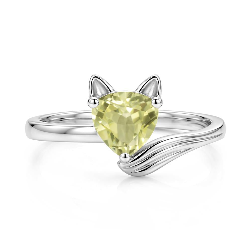 Trillion Cut Sapphire Fox Ring - LUO Jewelry #gemstone_Lemon Quartz