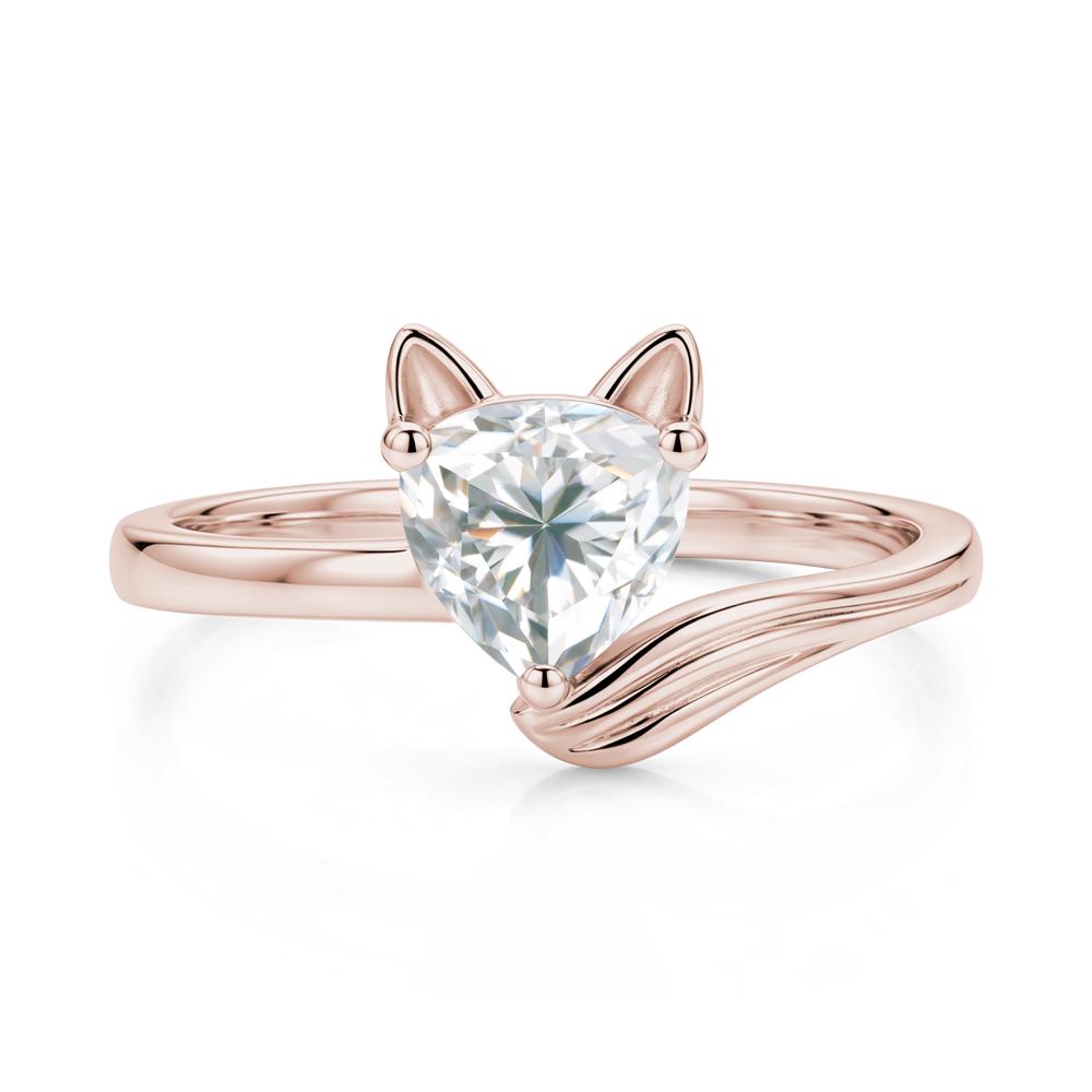 Trillion Cut Sapphire Fox Ring - LUO Jewelry #gemstone_Moissanite