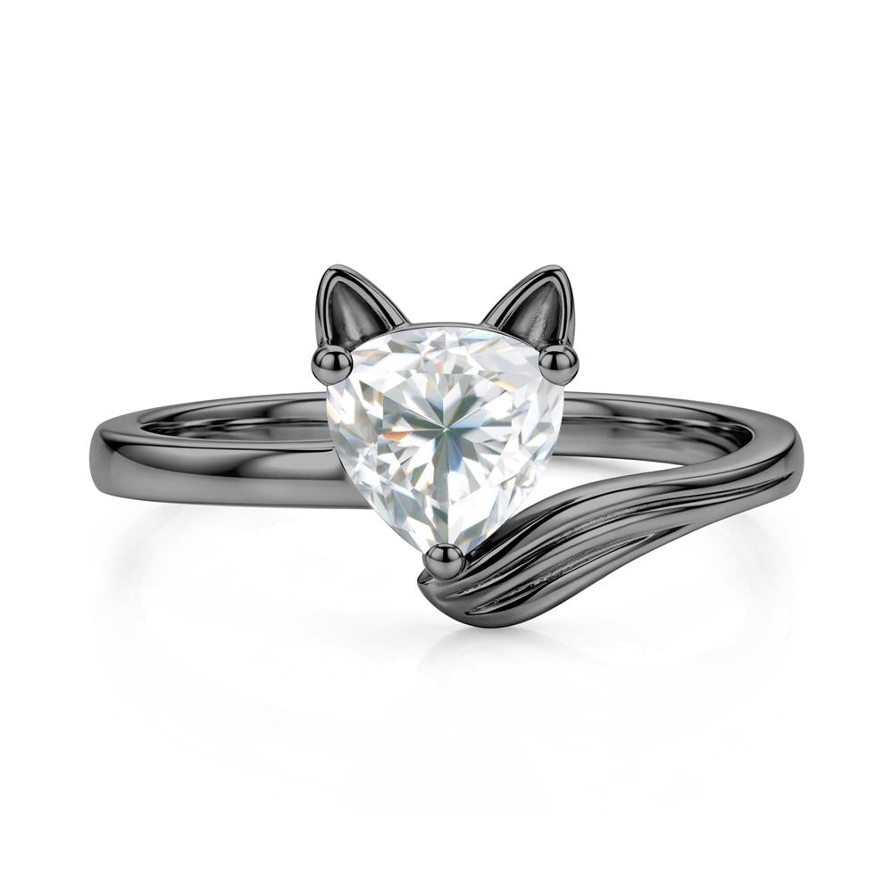 Trillion Cut Sapphire Fox Ring - LUO Jewelry #gemstone_Moissanite
