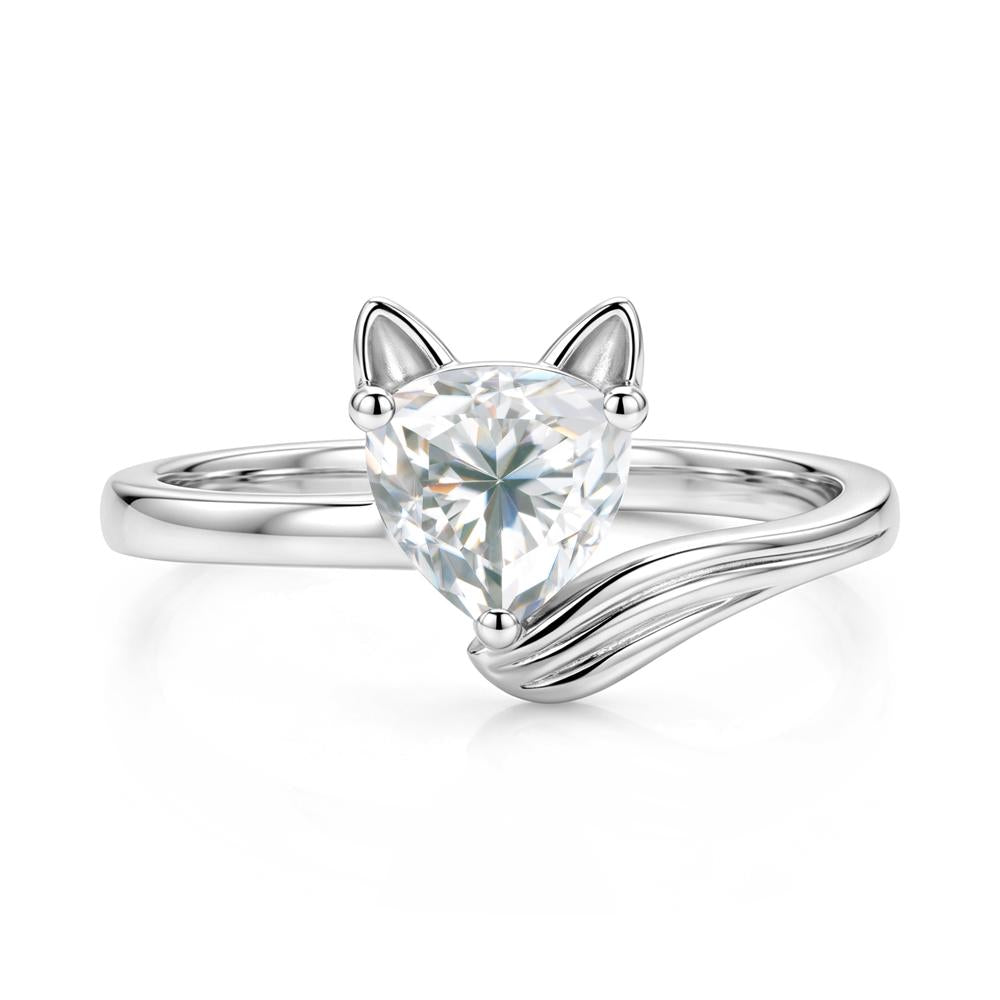 Trillion Cut Sapphire Fox Ring - LUO Jewelry #gemstone_Moissanite