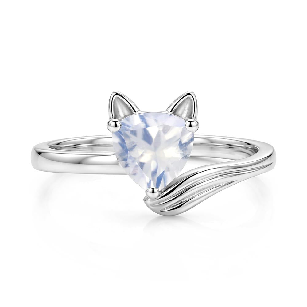 Trillion Cut Sapphire Fox Ring - LUO Jewelry #gemstone_Moonstone