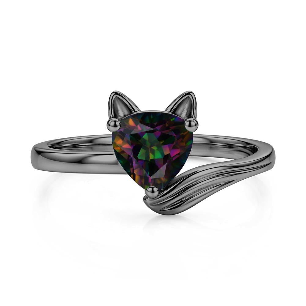 Trillion Cut Sapphire Fox Ring - LUO Jewelry #gemstone_Mystic Topaz