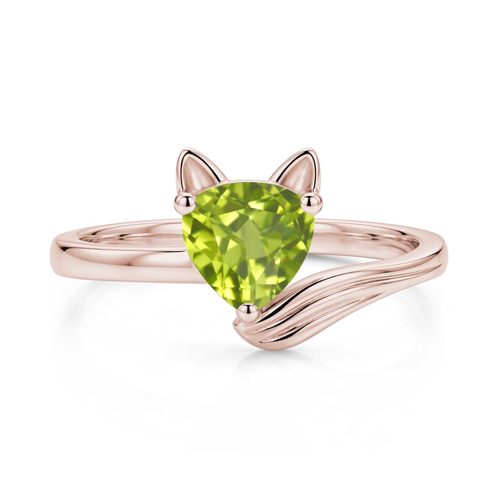 Trillion Cut Sapphire Fox Ring - LUO Jewelry #gemstone_Peridot