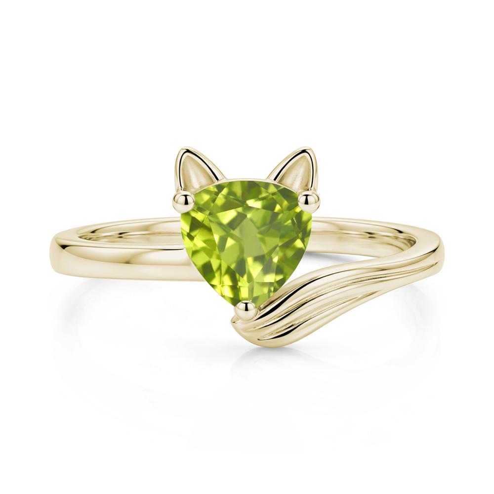 Trillion Cut Sapphire Fox Ring - LUO Jewelry #gemstone_Peridot