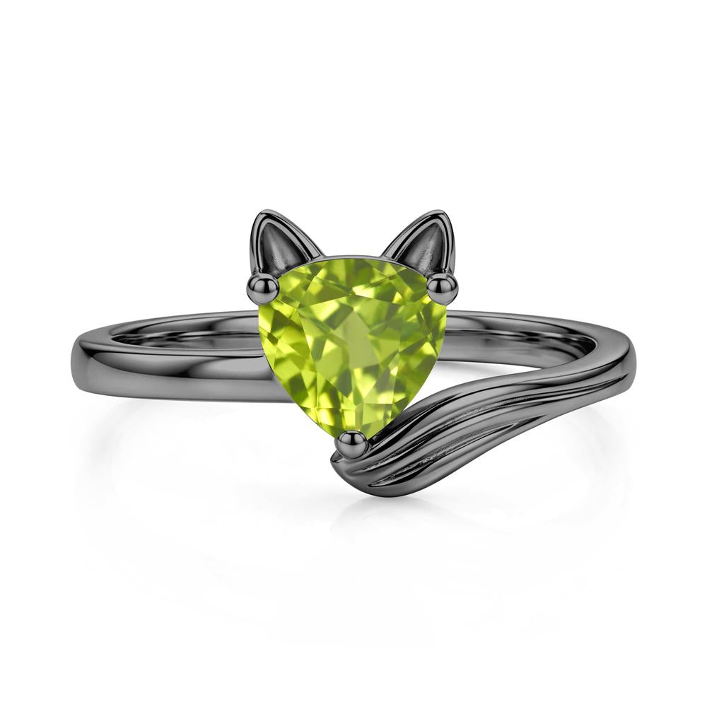 Trillion Cut Sapphire Fox Ring - LUO Jewelry #gemstone_Peridot