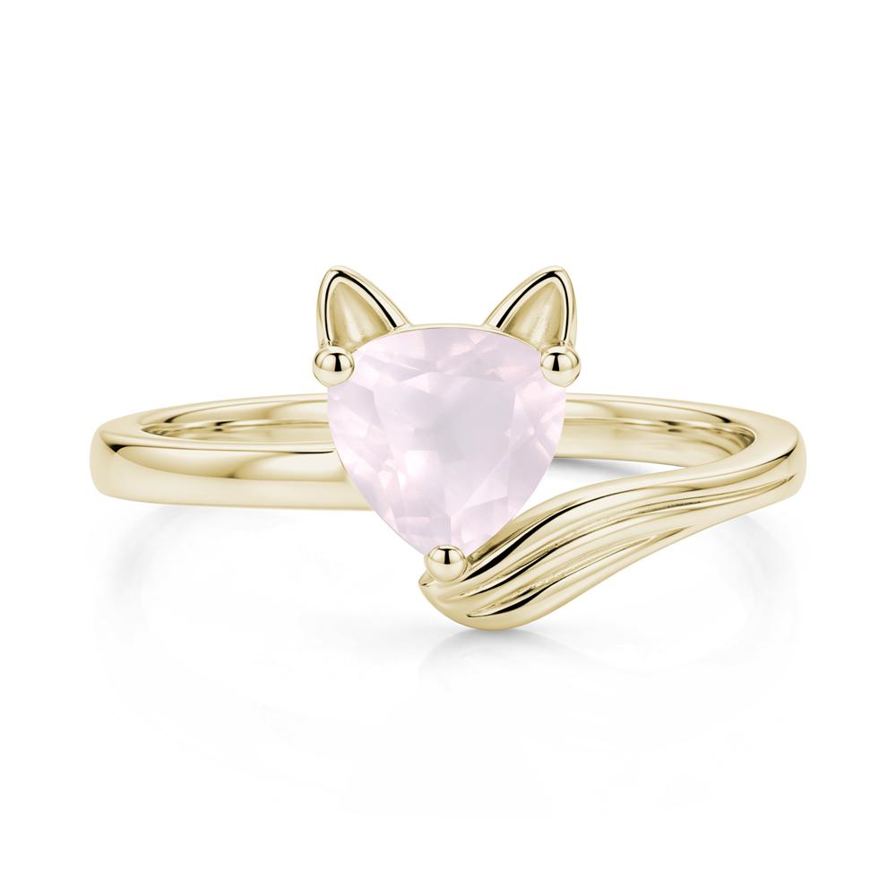 Trillion Cut Sapphire Fox Ring - LUO Jewelry #gemstone_Rose Quartz