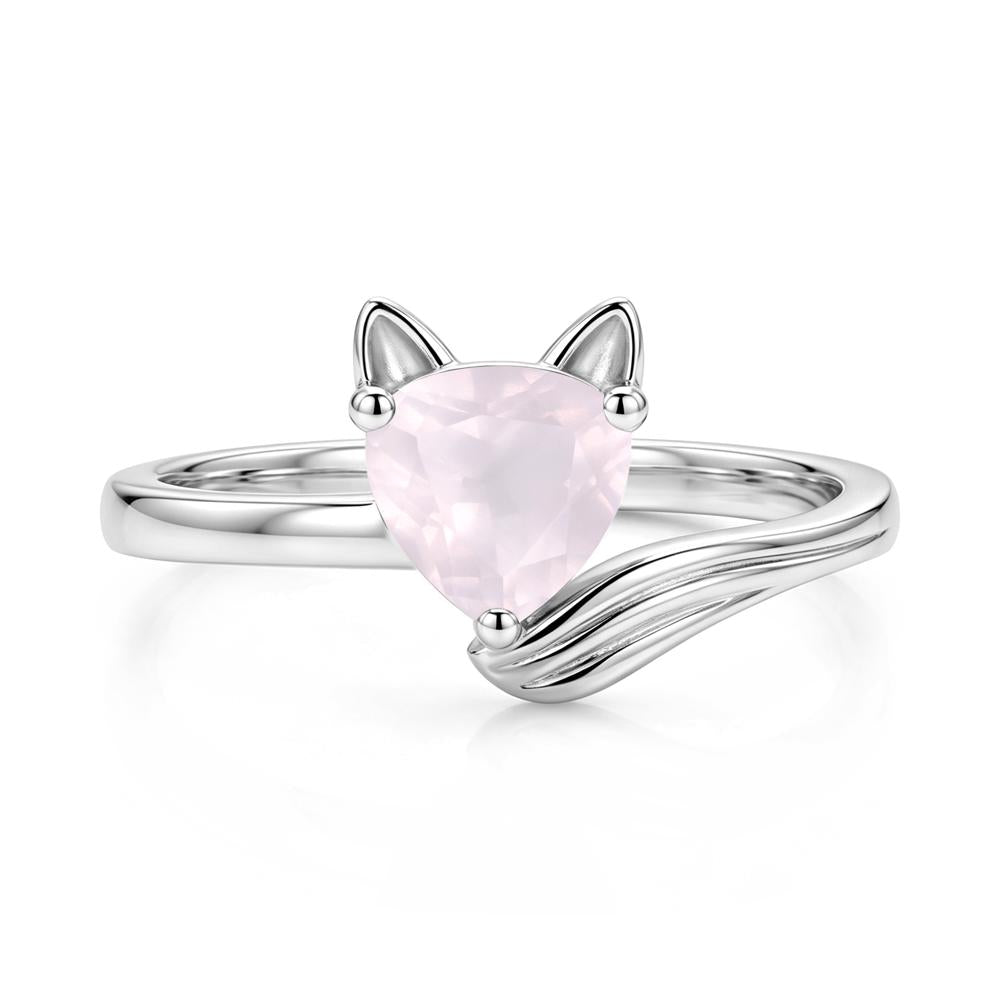 Trillion Cut Sapphire Fox Ring - LUO Jewelry #gemstone_Rose Quartz