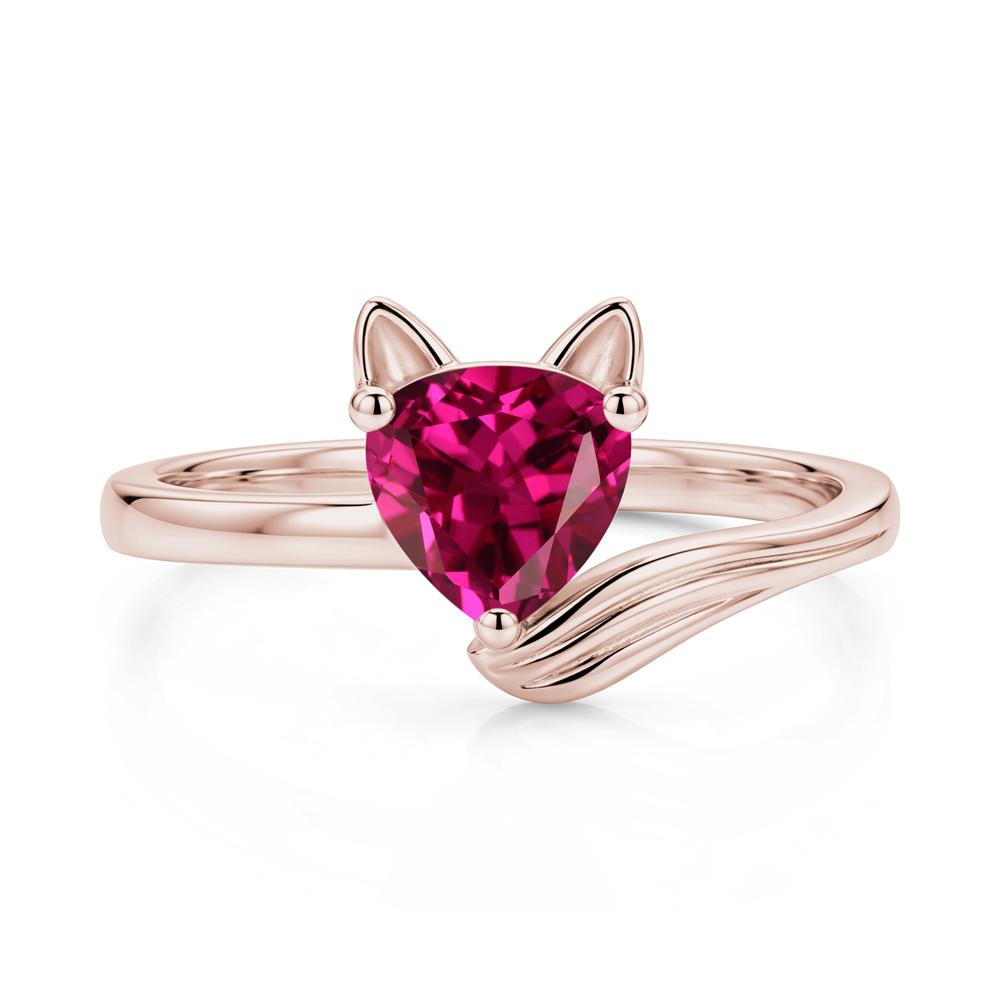 Trillion Cut Sapphire Fox Ring - LUO Jewelry #gemstone_Ruby