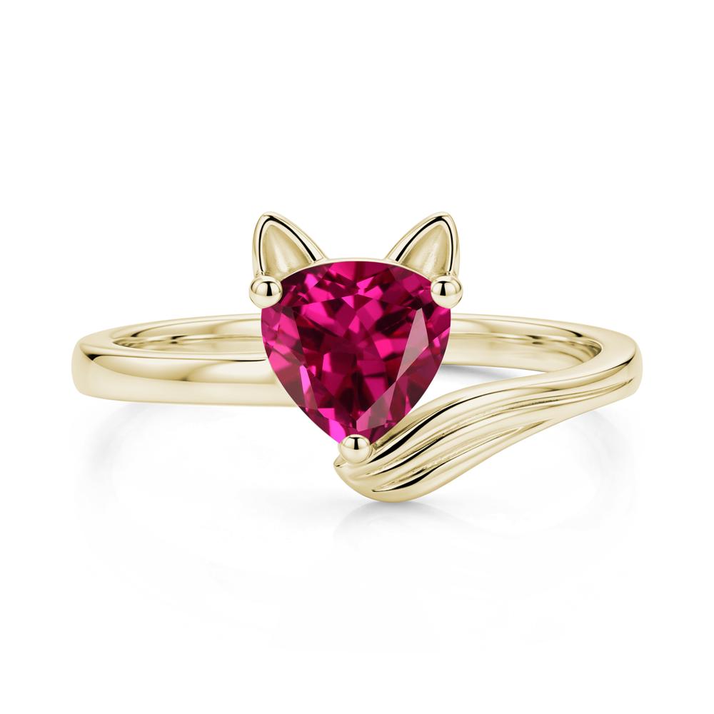 Trillion Cut Sapphire Fox Ring - LUO Jewelry #gemstone_Ruby