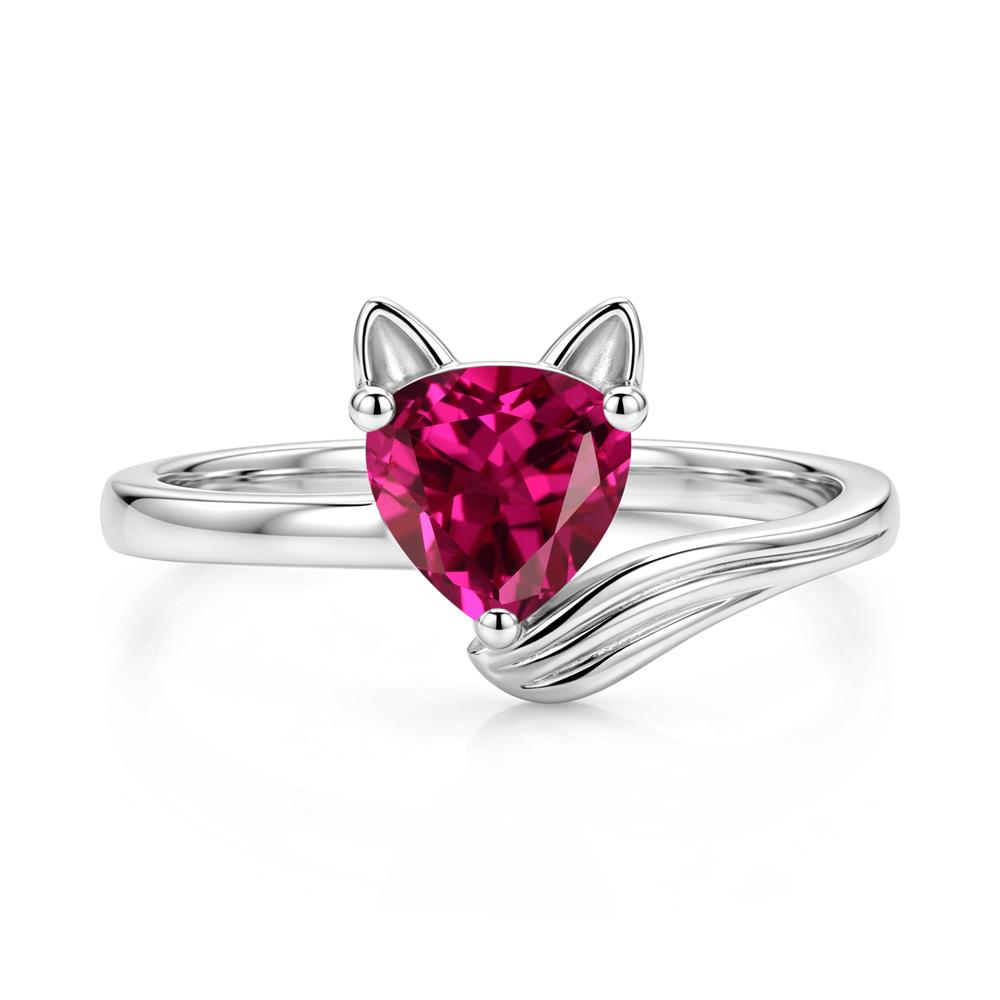 Trillion Cut Sapphire Fox Ring - LUO Jewelry #gemstone_Ruby