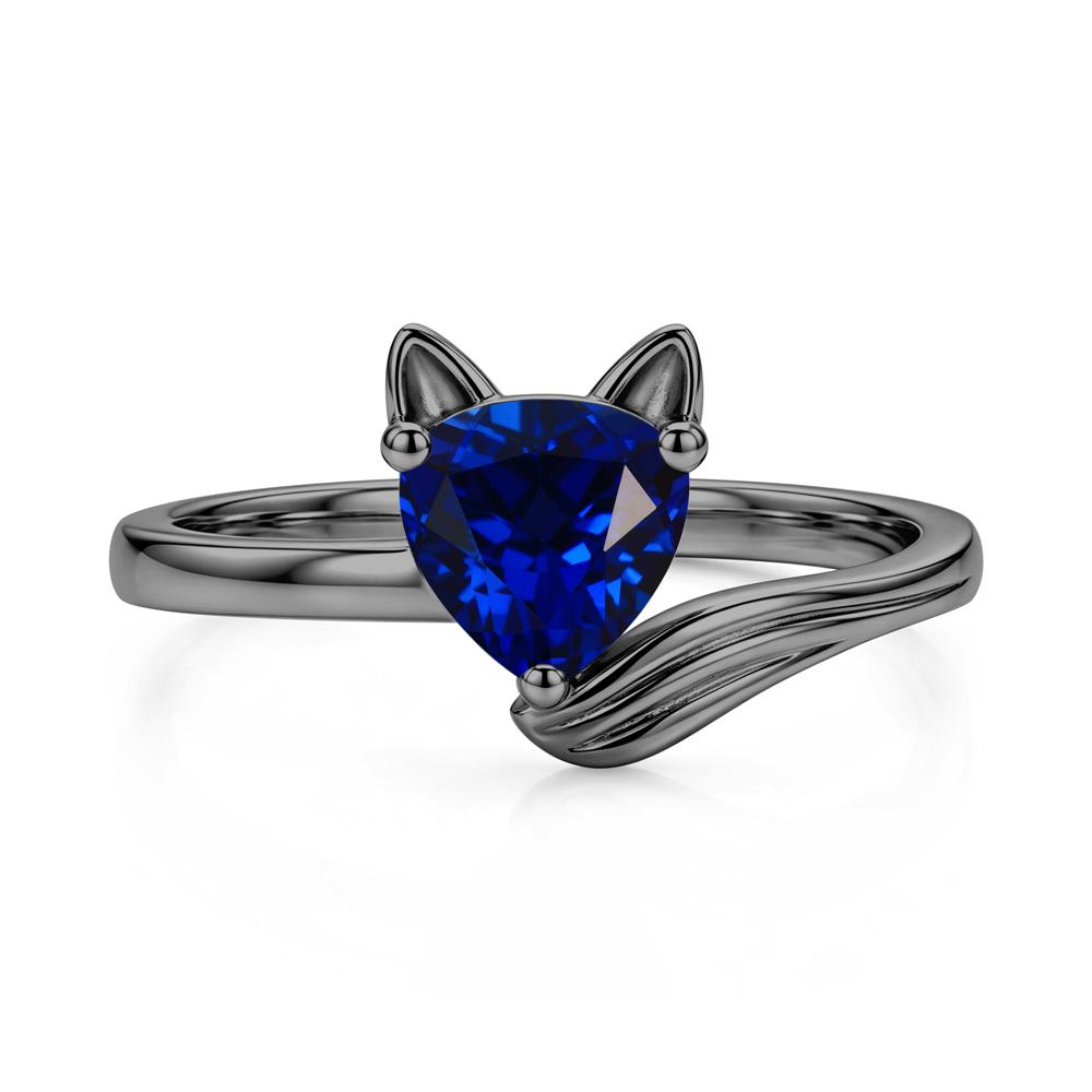 Trillion Cut Sapphire Fox Ring - LUO Jewelry #gemstone_Sapphire