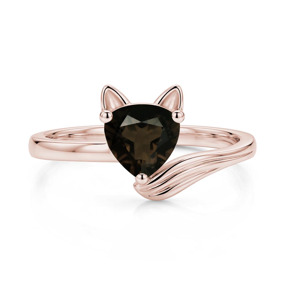 Trillion Cut Sapphire Fox Ring - LUO Jewelry #gemstone_Smoky Quartz