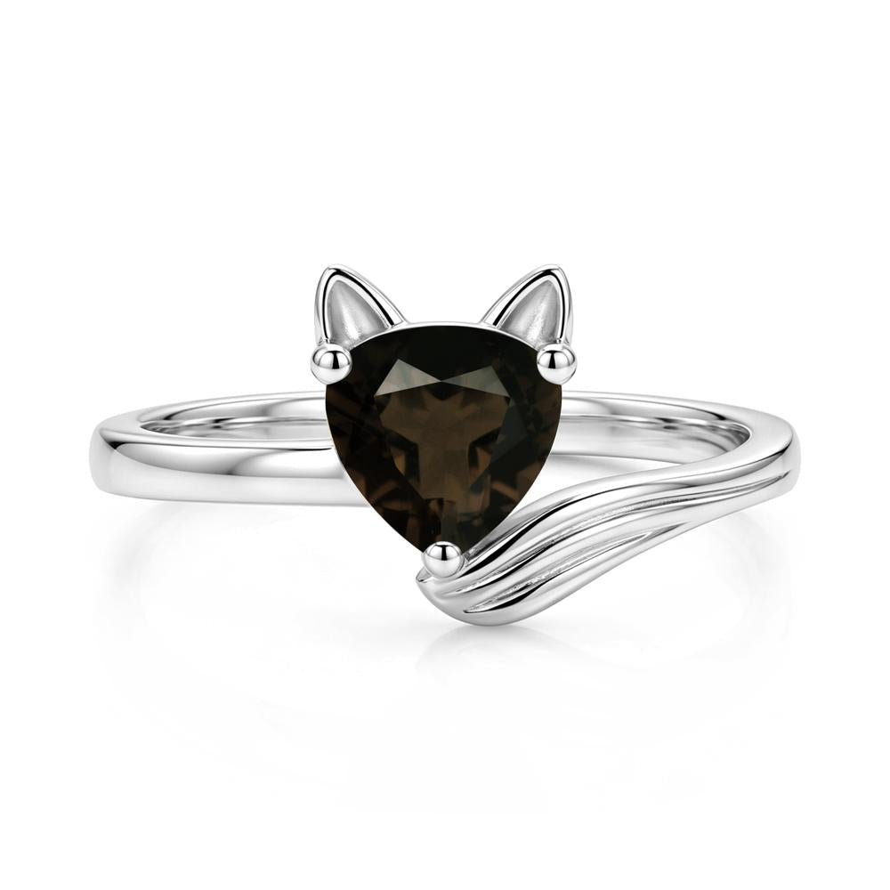 Trillion Cut Sapphire Fox Ring - LUO Jewelry #gemstone_Smoky Quartz