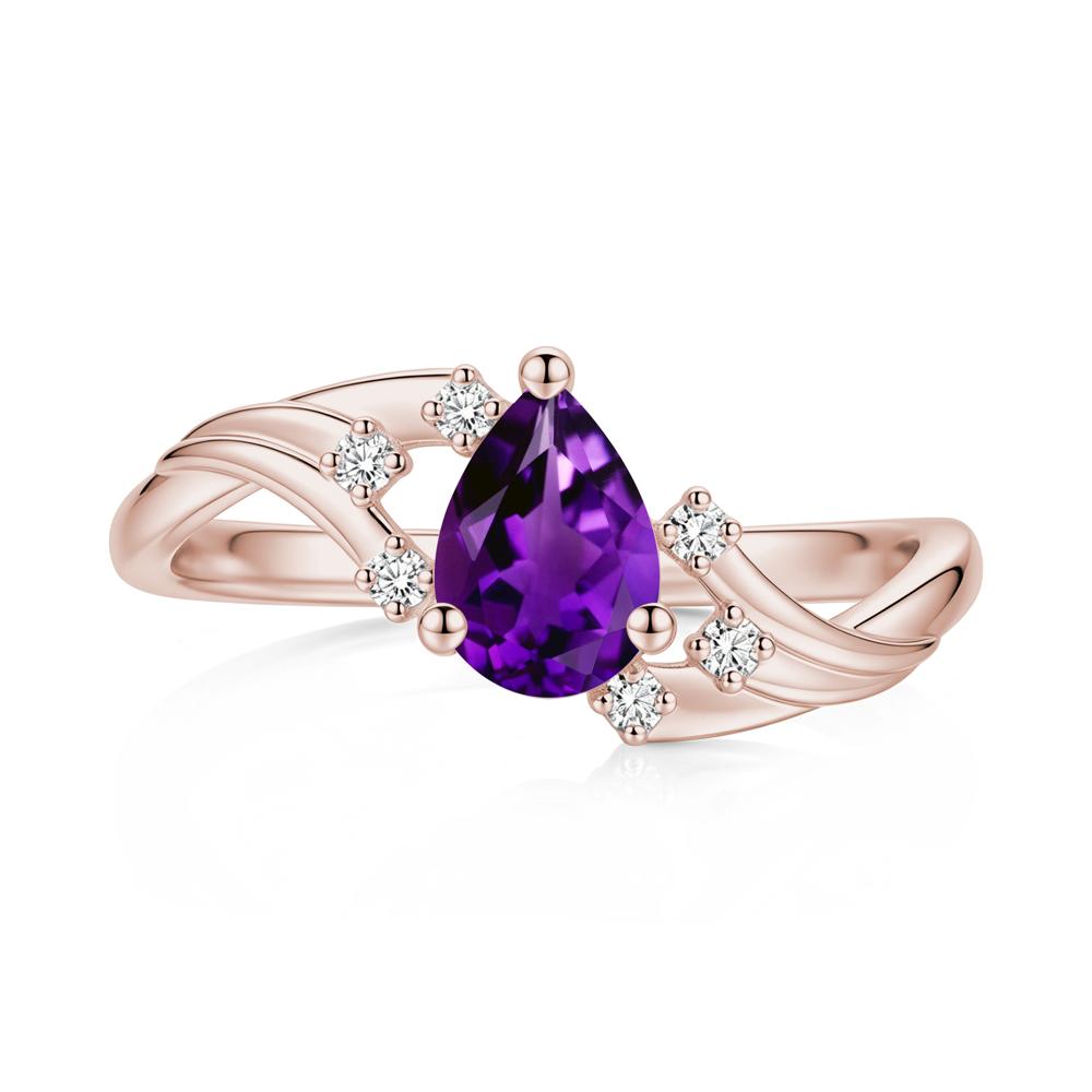 Pear Shaped Tourmaline Cluster Bypass Ring - LUO Jewelry #gemstone_Amethyst
