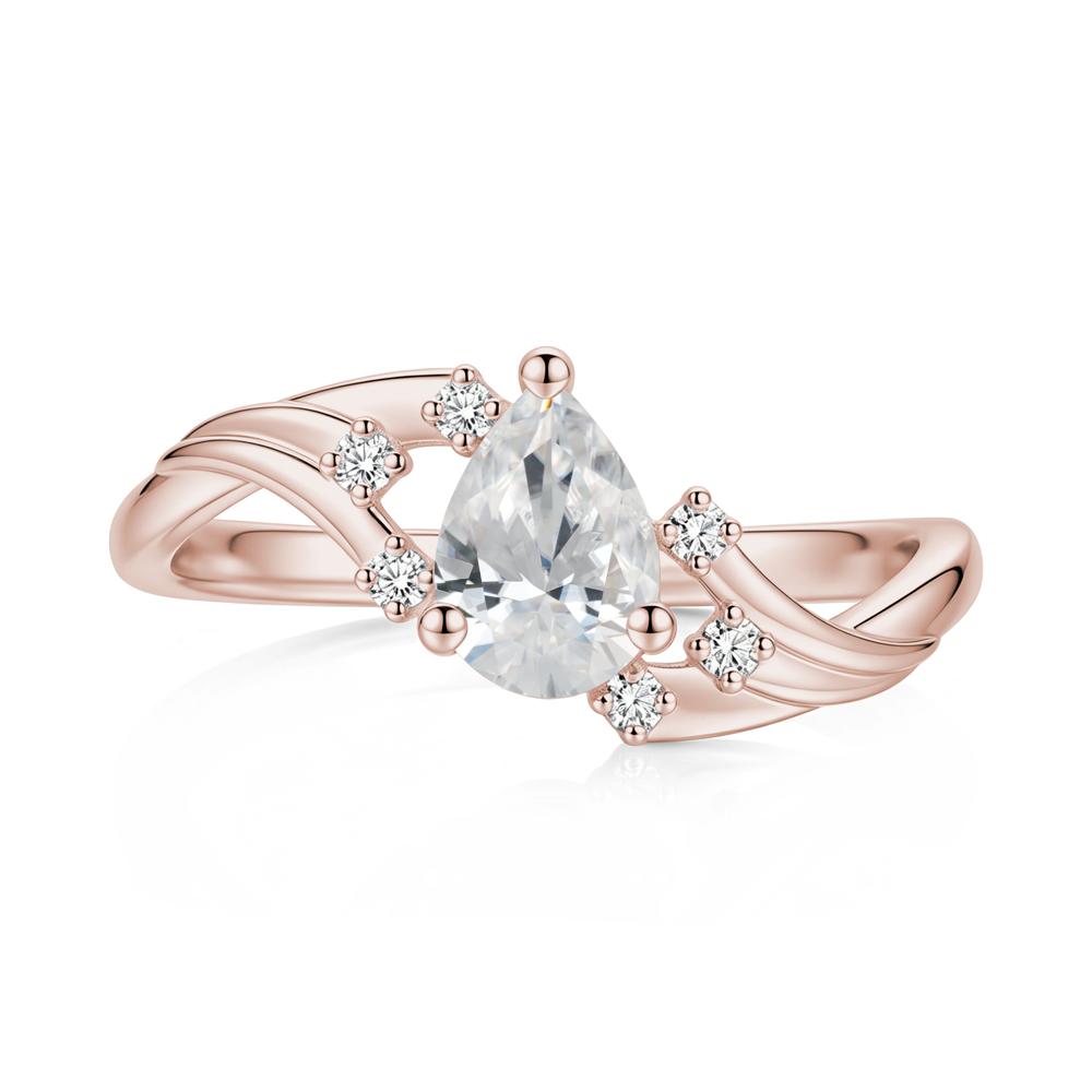 Pear Shaped Tourmaline Cluster Bypass Ring - LUO Jewelry #gemstone_Cubic Zirconia