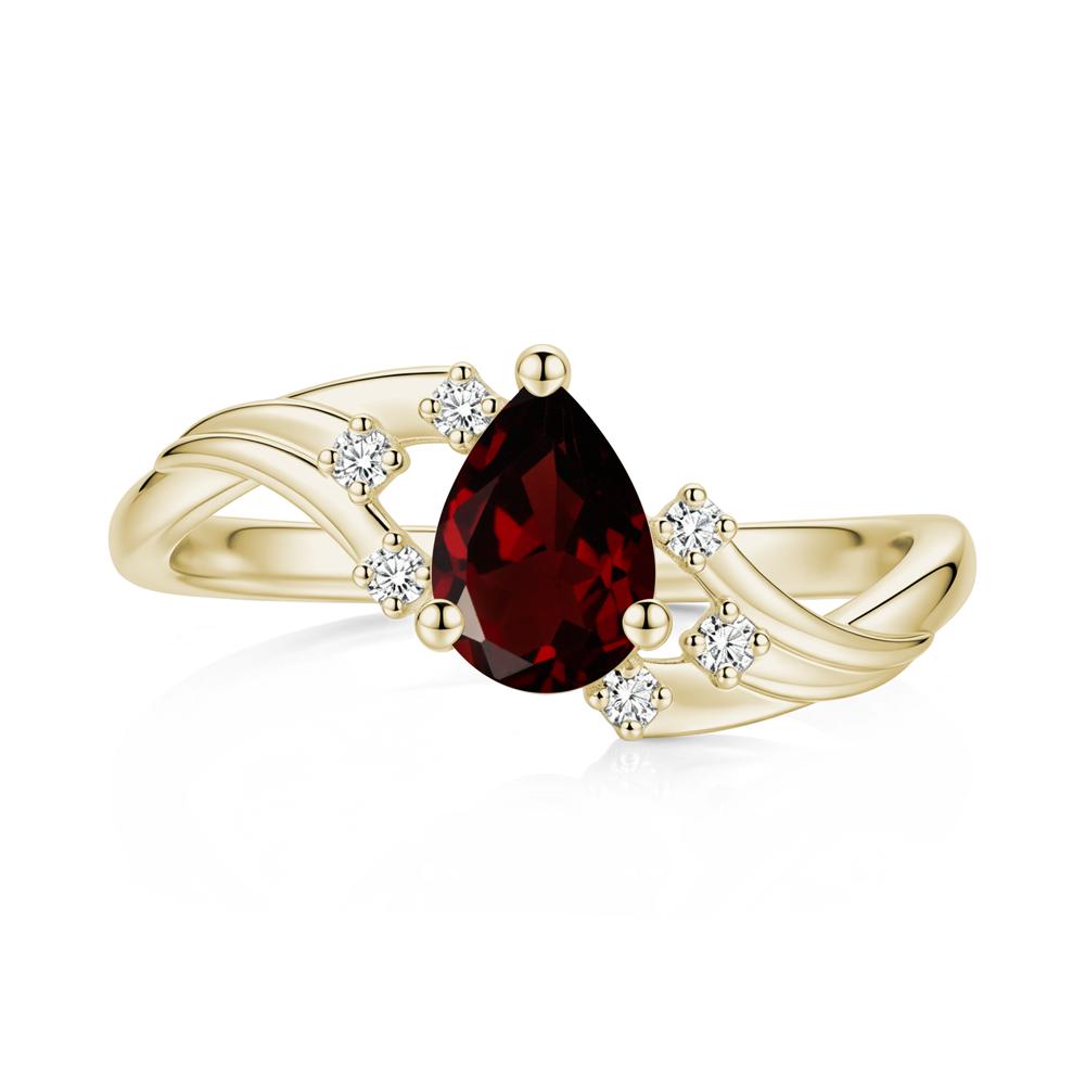 Pear Shaped Tourmaline Cluster Bypass Ring - LUO Jewelry #gemstone_Garnet