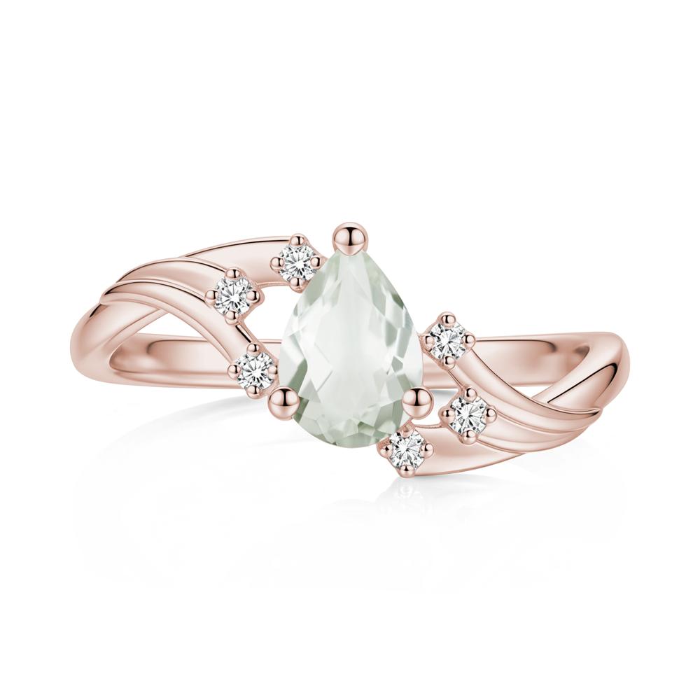 Pear Shaped Tourmaline Cluster Bypass Ring - LUO Jewelry #gemstone_Green Amethyst