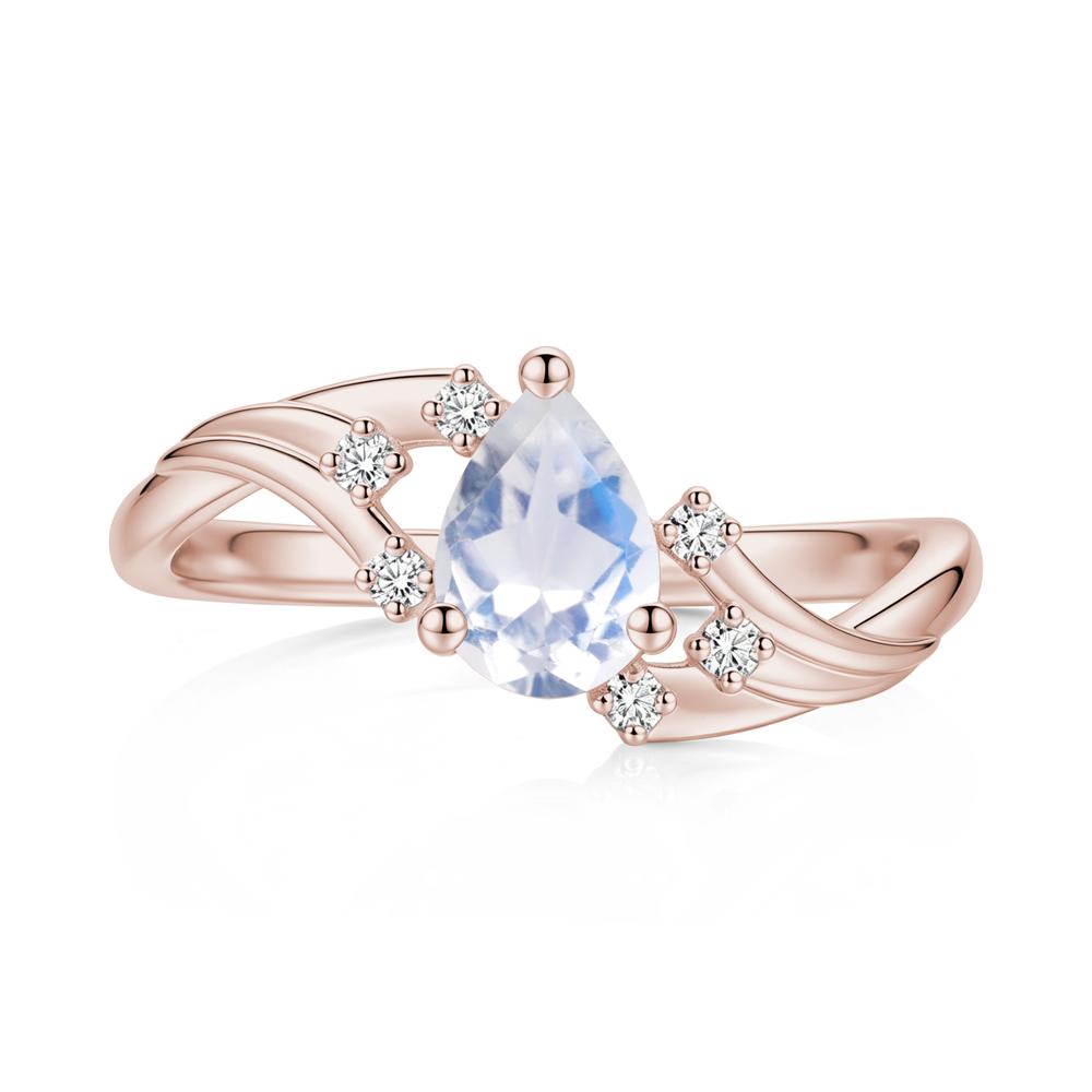 Pear Shaped Tourmaline Cluster Bypass Ring - LUO Jewelry #gemstone_Moonstone