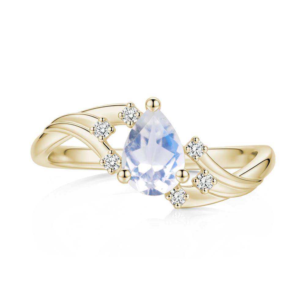Pear Shaped Tourmaline Cluster Bypass Ring - LUO Jewelry #gemstone_Moonstone