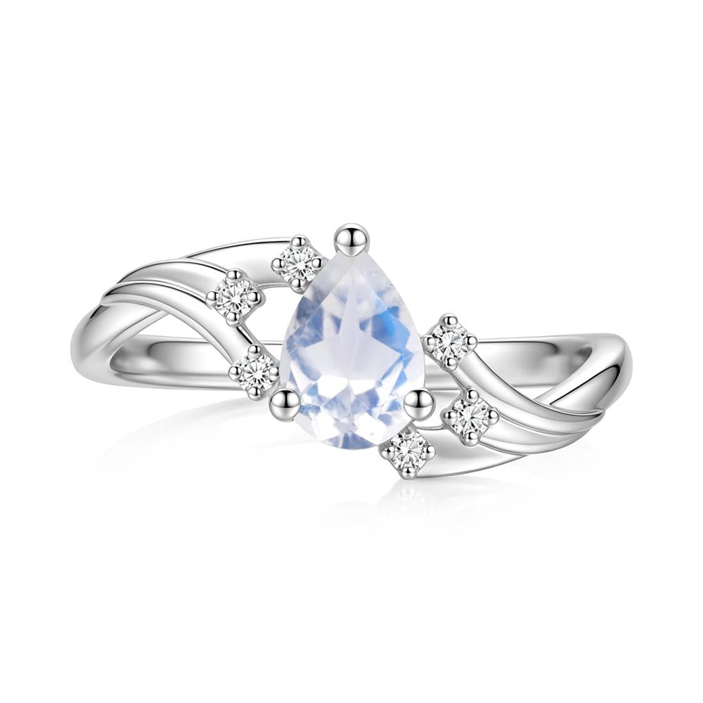 Pear Shaped Tourmaline Cluster Bypass Ring - LUO Jewelry #gemstone_Moonstone